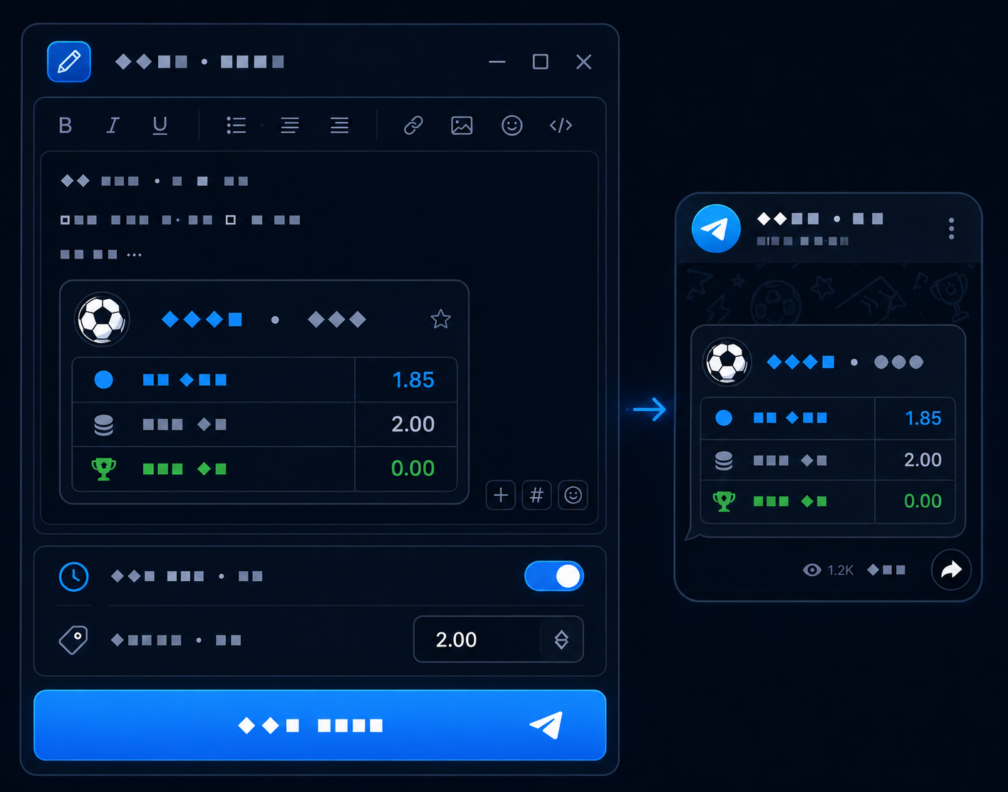 Publicar picks de apuestas en Telegram