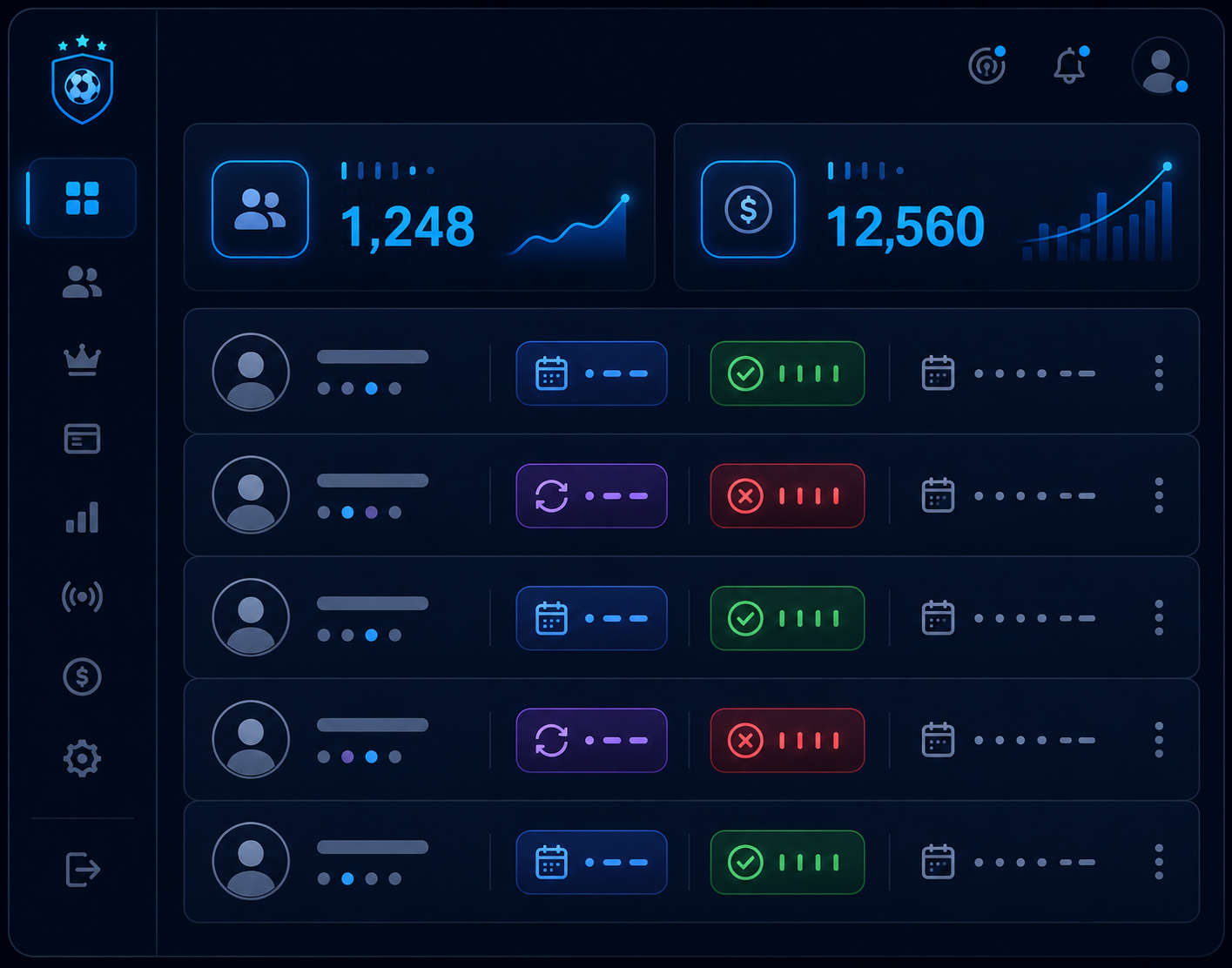Panel de gestión de suscriptores de tipster